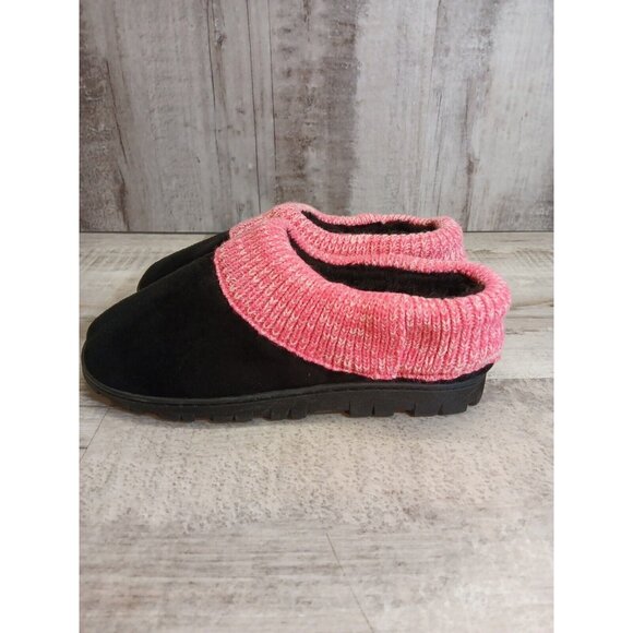 ✅The Breast Cancer Site Women's 10 Clog Slipper Black With Pink Sweater Accent - Picture 8 of 15